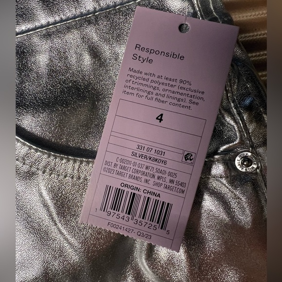 NWT silver pants (stretch) size 4 - Picture 4 of 4